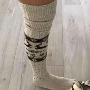 Organic 100% Sheep Wool Thigh High Socks